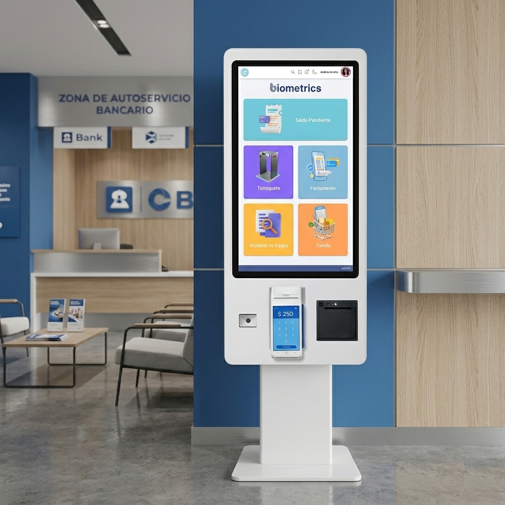 Kiosco biométrico para autoservicio y registro